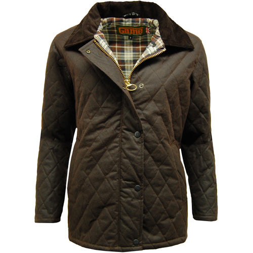 Ladies Diamond Quilted Wax Jacket