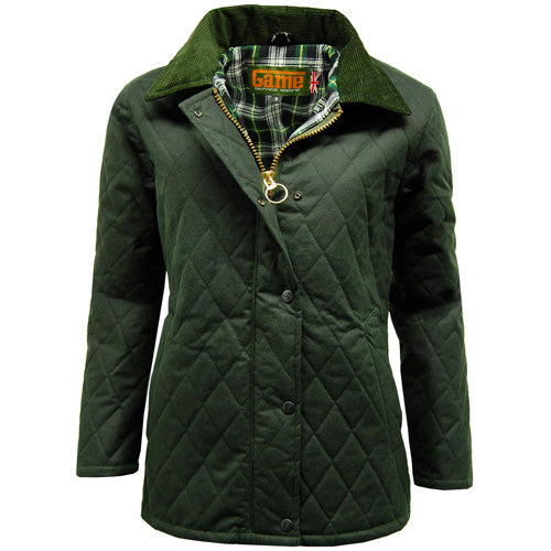 Ladies Diamond Quilted Wax Jacket
