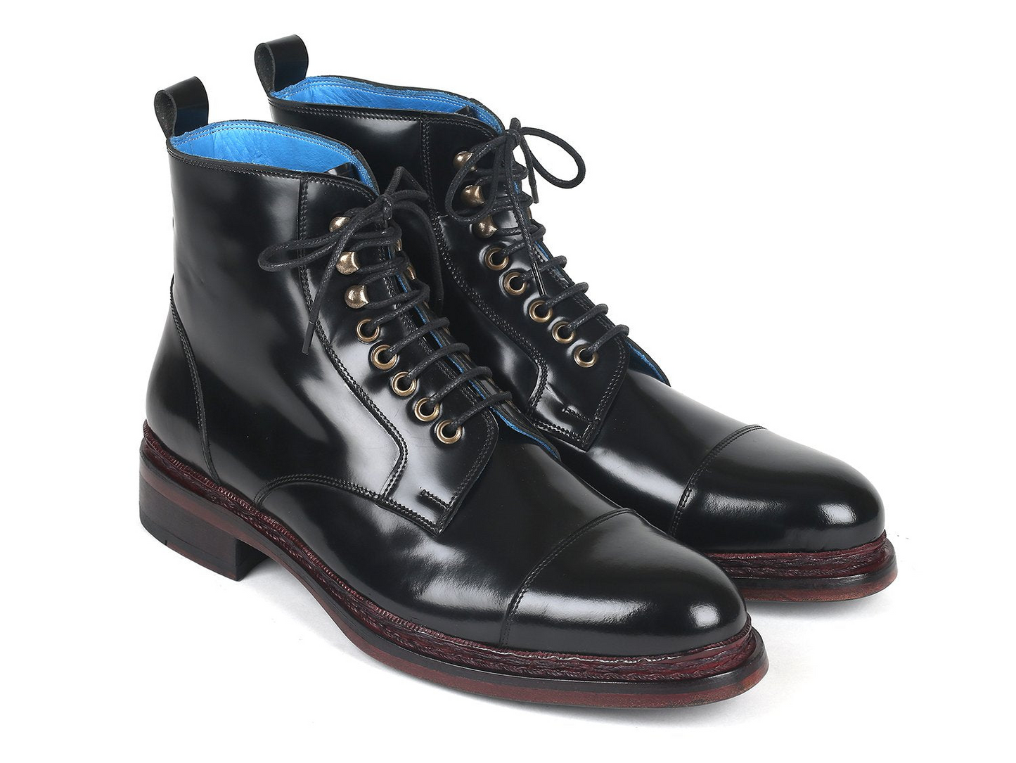 Polished Leather Boots Black, Handmade to order.
