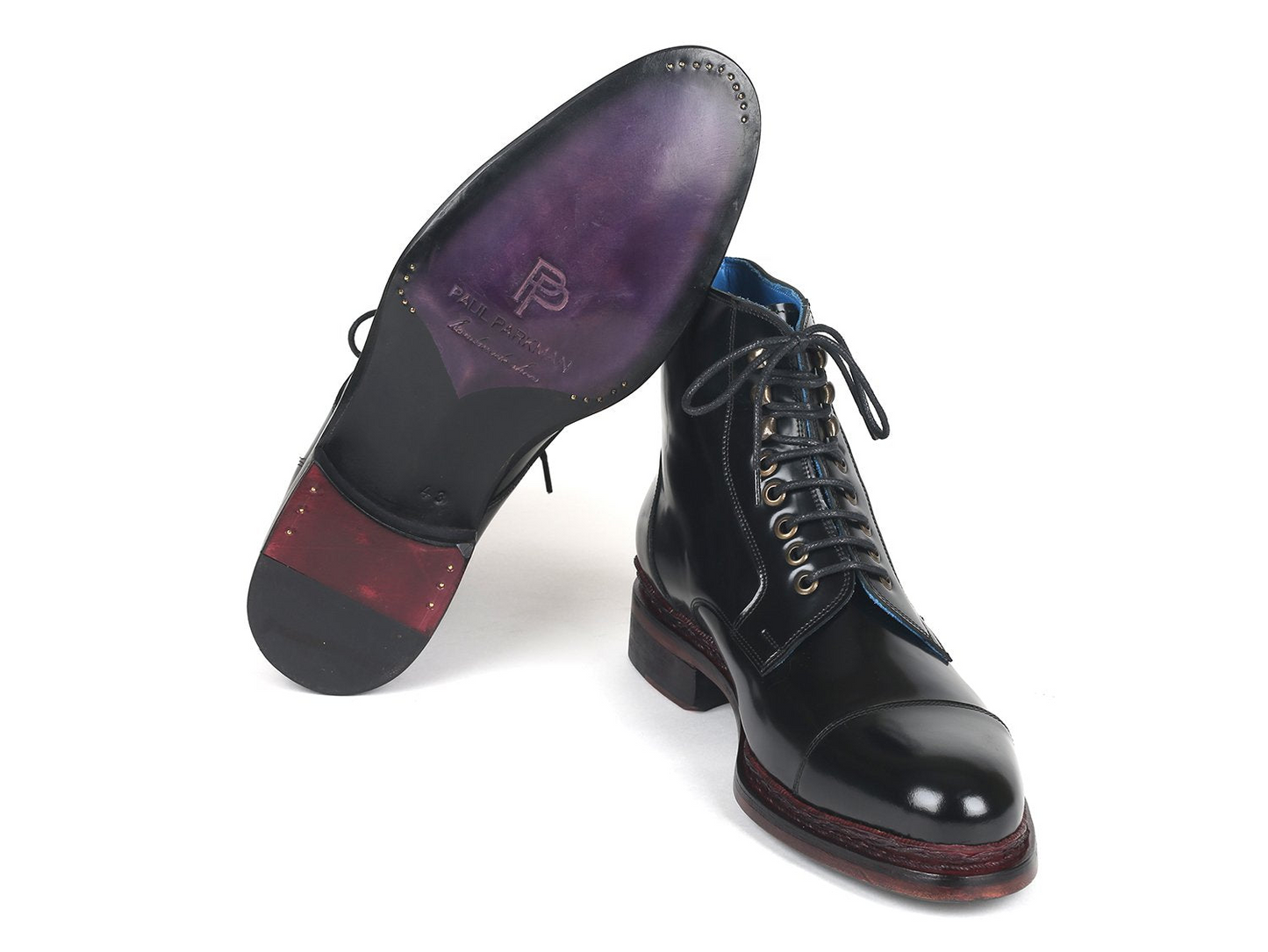 Polished Leather Boots Black, Handmade to order.