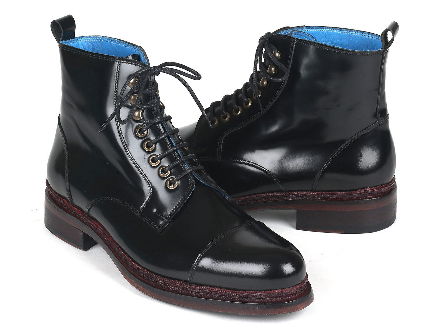 Polished Leather Boots Black, Handmade to order.