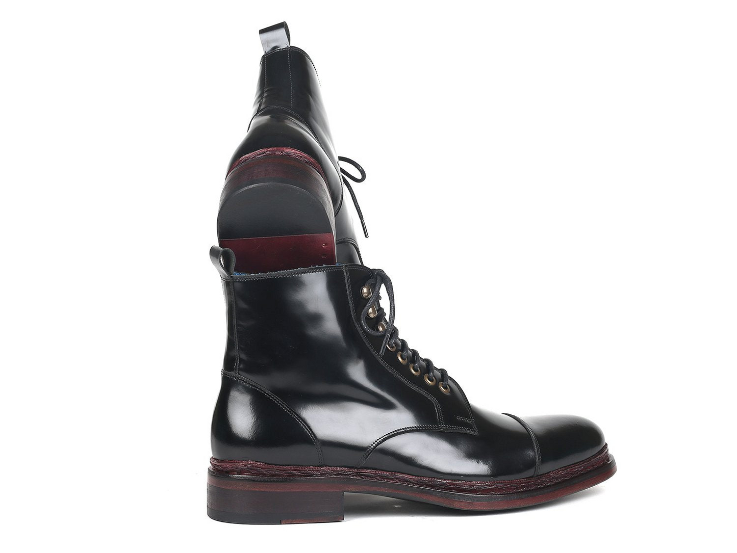 Polished Leather Boots Black, Handmade to order.