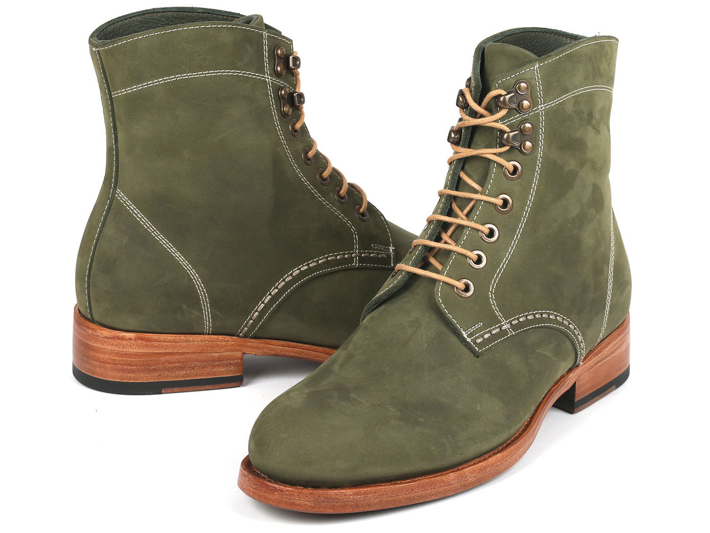Green Nubuck boots, Handmade to order.