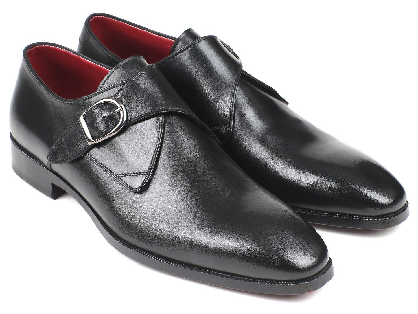 Classic Black Leather Single Monkstraps, Handmade to order.