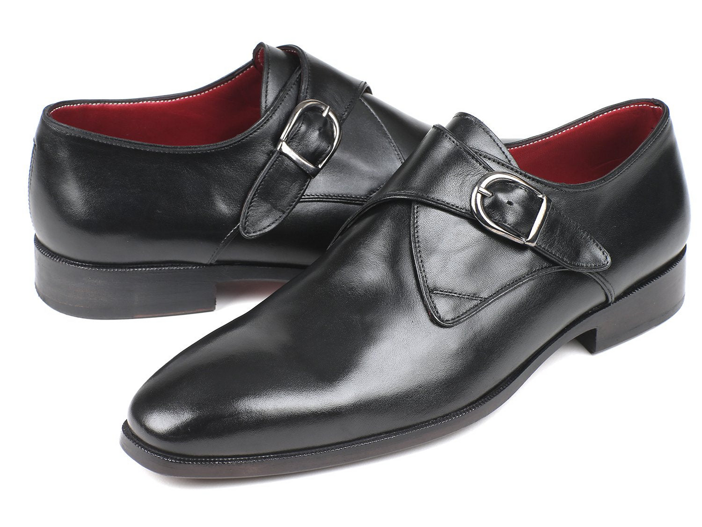 Classic Black Leather Single Monkstraps, Handmade to order.