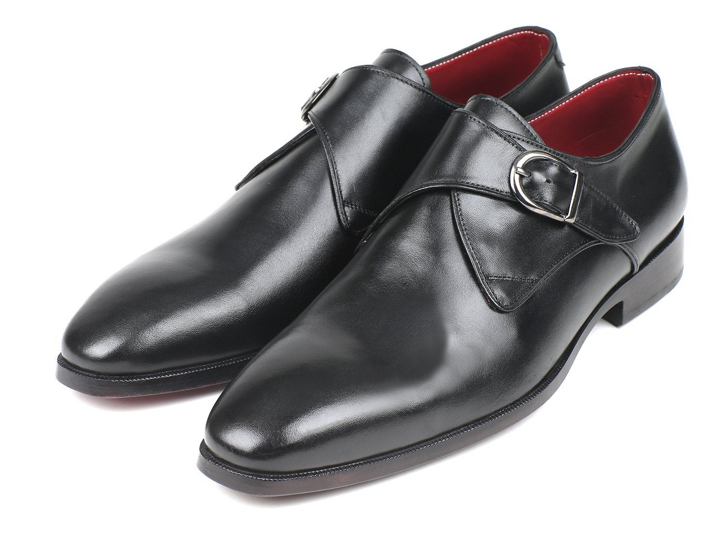 Classic Black Leather Single Monkstraps, Handmade to order.