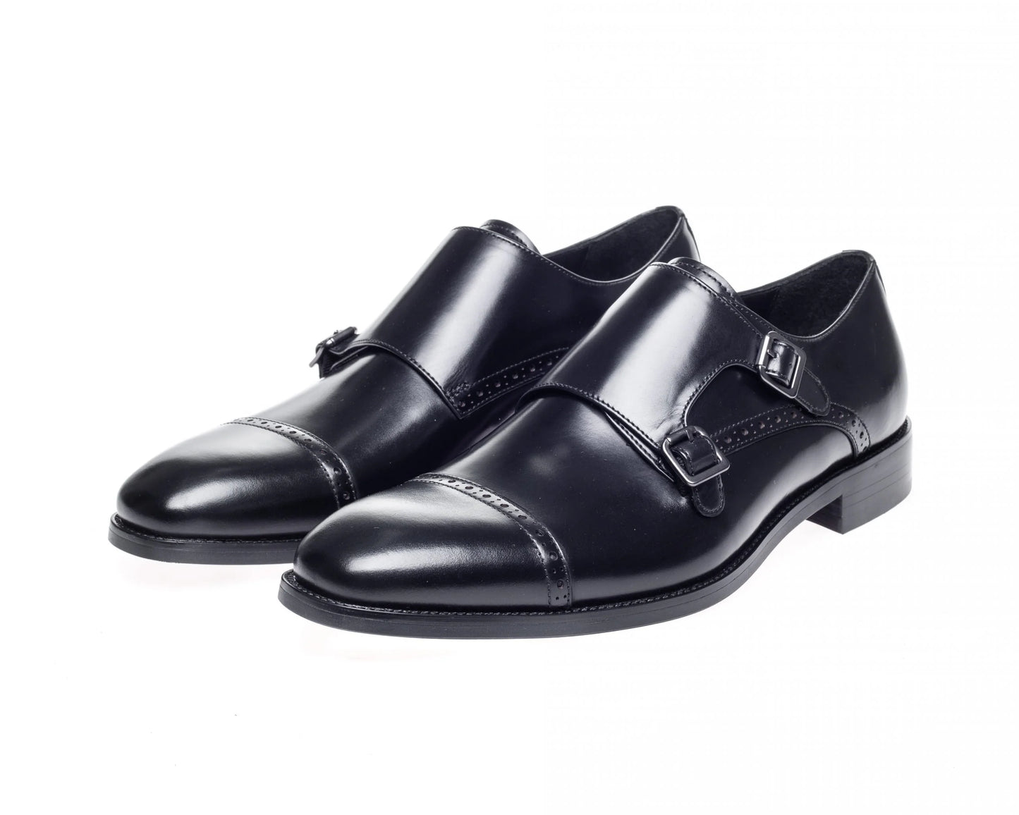 Alderney Double Monk Strap Shoes (Black)