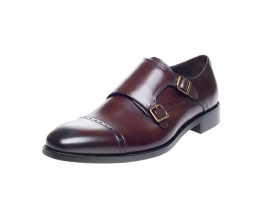 Alderney Double Monk Strap Shoes (Brown)