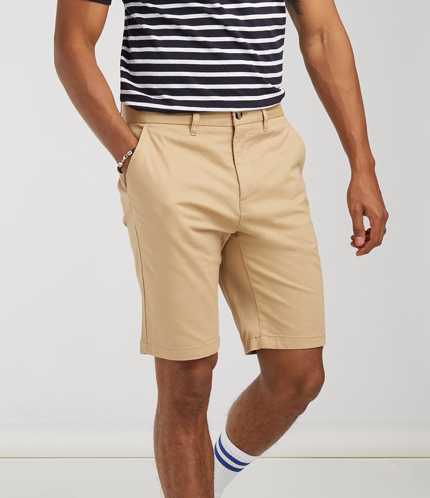 Flat fronted chino shorts | Stone