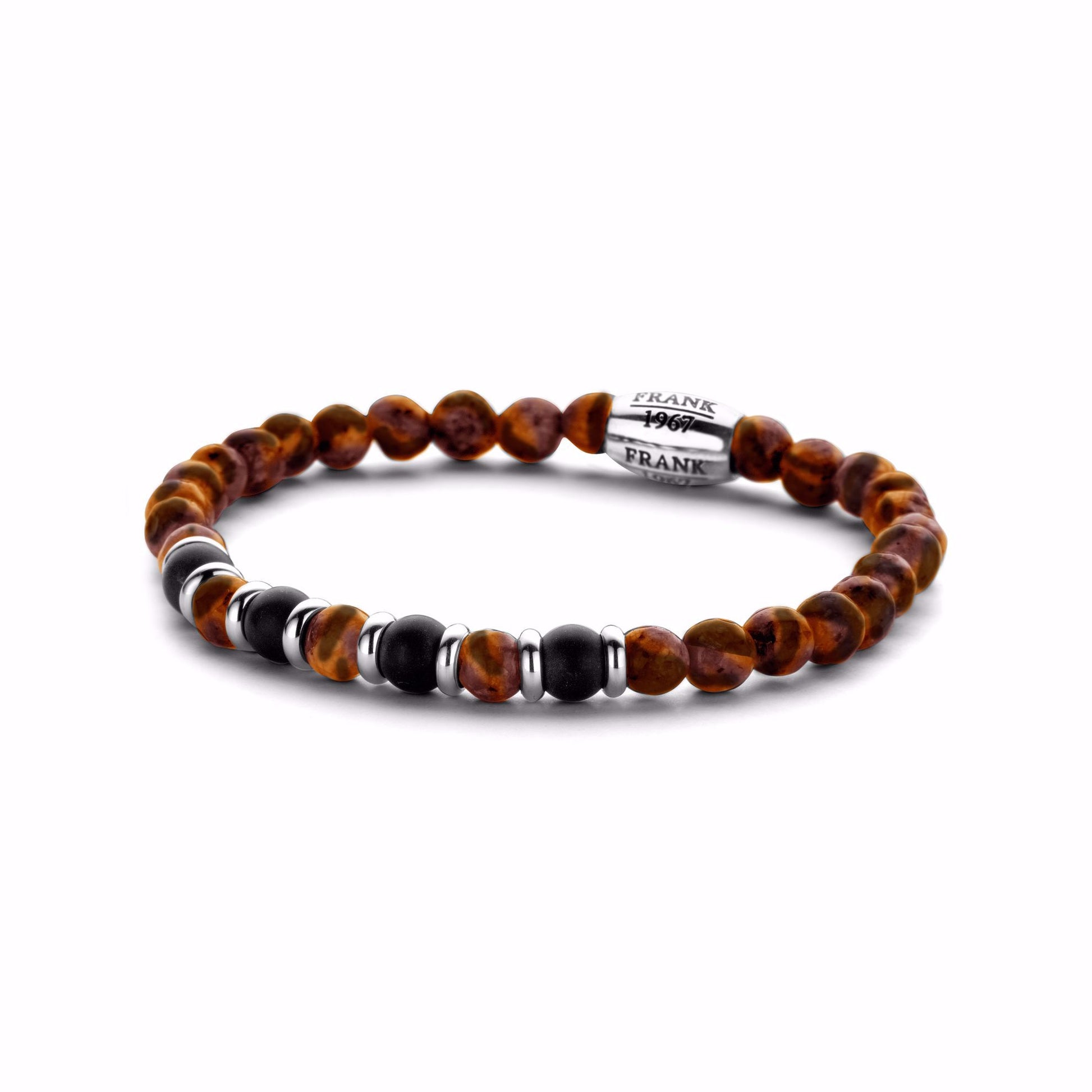 Tasker & Shaw | Luxury Menswear | Brown/Black Tigereye and Agate Bead Bracelet for Men