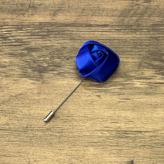 Tasker & Shaw | Luxury Menswear | Dark royal blue satin rose boutonnière