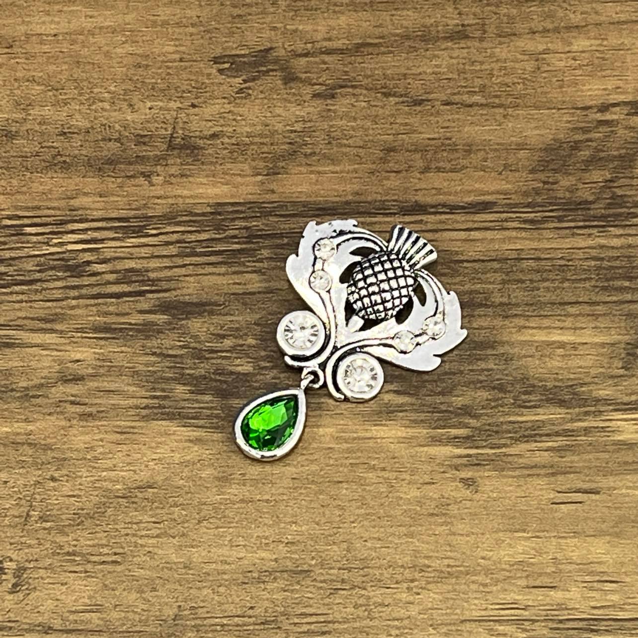 Tasker & Shaw | Luxury Menswear | Thistle with crystals celtic lapel pin