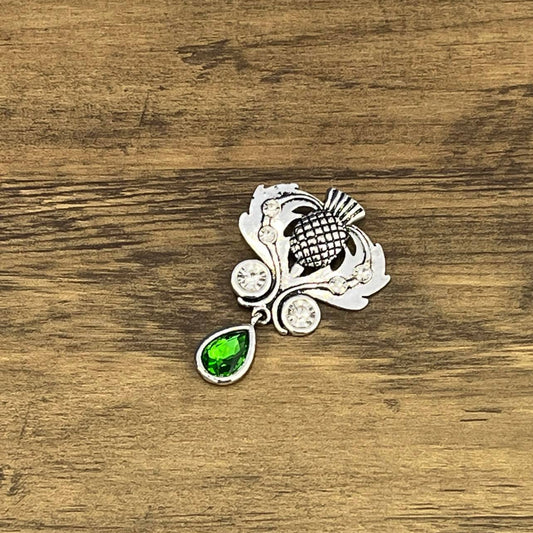 Tasker & Shaw | Luxury Menswear | Thistle with crystals celtic lapel pin