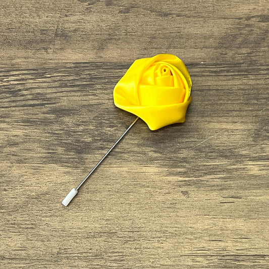 Tasker & Shaw | Luxury Menswear | Sunshine yellow satin rose boutonniere