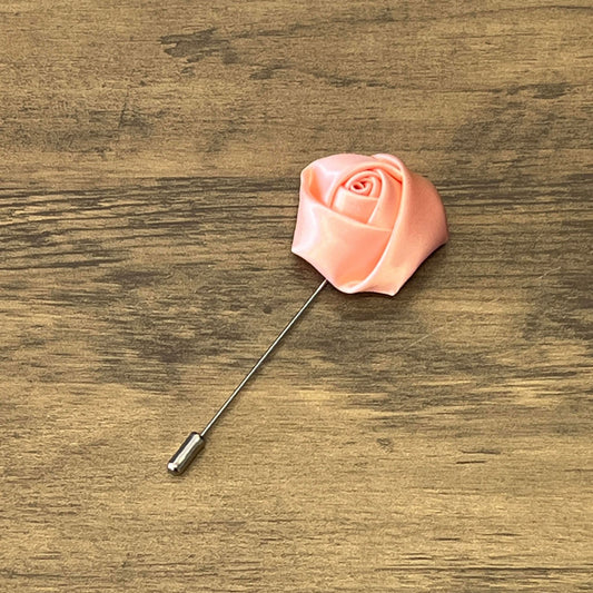 Tasker & Shaw | Luxury Menswear | Salmon pink satin rose boutonniere