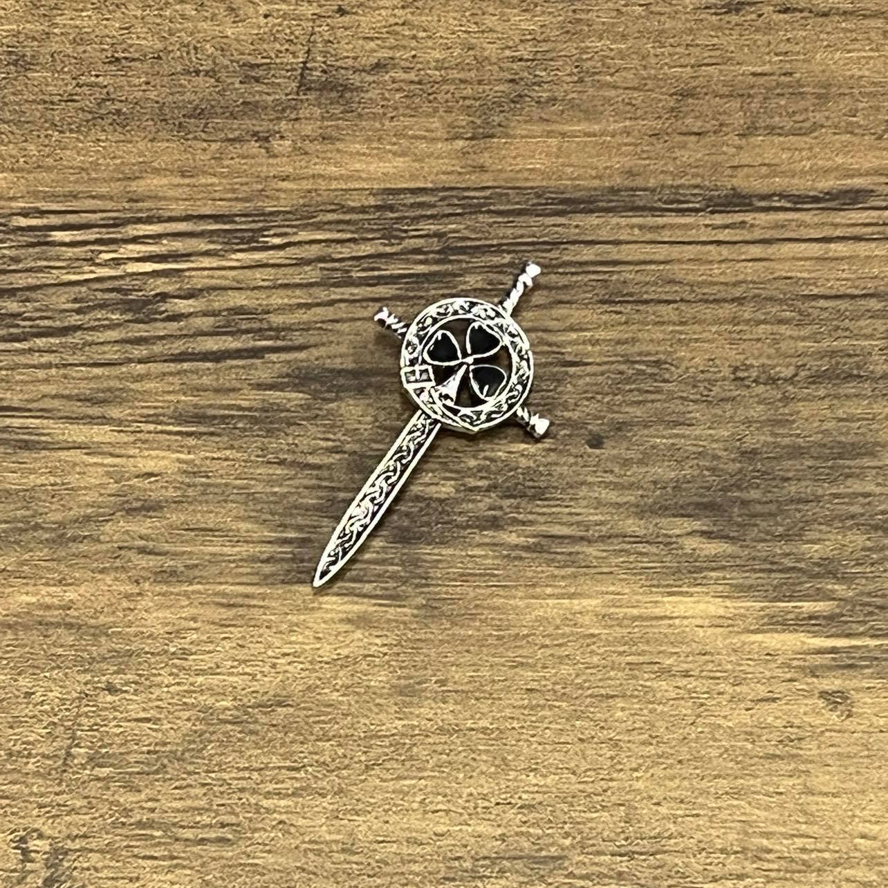 Tasker & Shaw | Luxury Menswear | Sword & Shamrock celtic lapel pin