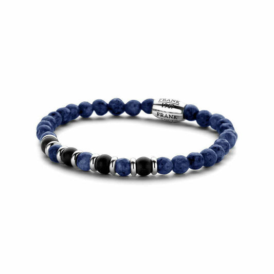 Tasker & Shaw | Luxury Menswear | Blue/Black Sodalite and Agate Mens Braclet