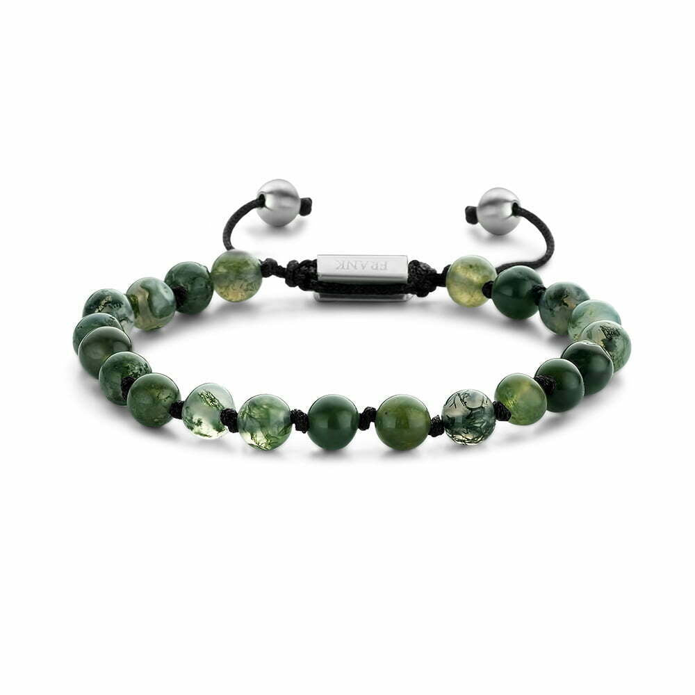 Tasker & Shaw | Luxury Menswear | Woven Moss Agate Mens Bracelet