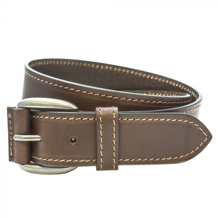 Tasker & Shaw | Luxury Menswear | 40mm Stitched Edge Leather, Jeans Belt