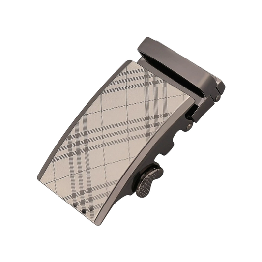 Tasker & Shaw | Luxury Menswear | Plaid effect Ratchet belt