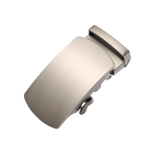 Tasker & Shaw | Luxury Menswear | Brushed Steel Ratchet belt