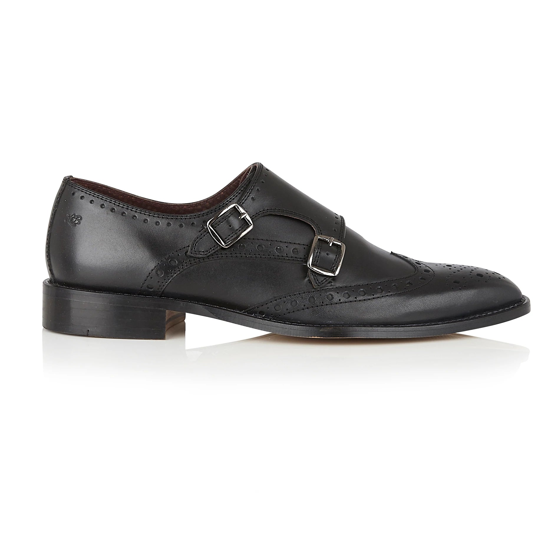Tasker & Shaw | Luxury Menswear | Iona Monk Strap Brogue Black