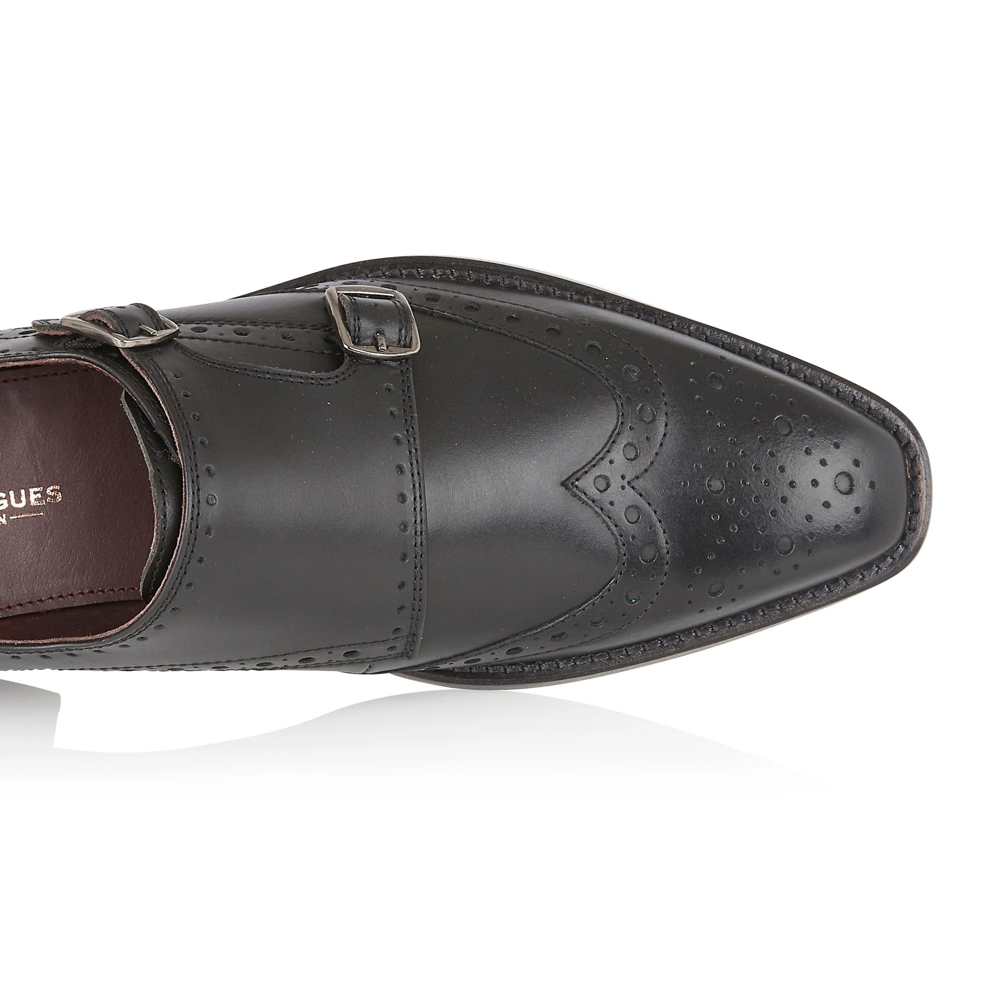 Tasker & Shaw | Luxury Menswear | Iona Monk Strap Brogue Black