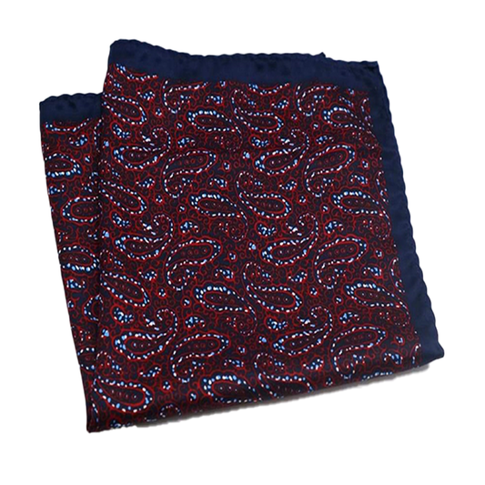 Tasker & Shaw | Luxury Menswear | French Navy edged pure silk pocket square