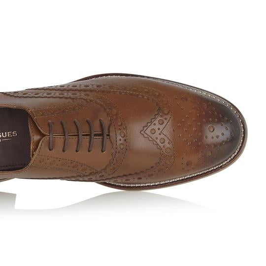 Tasker & Shaw | Luxury Menswear | Clyde Leather Brogue Chestnut