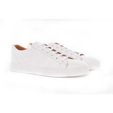 Tasker & Shaw | Luxury Menswear | White leather trainers