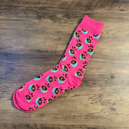 Tasker & Shaw | Luxury Menswear | Hot pink "Chocolate grapefruit" socks