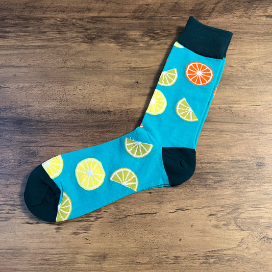 Tasker & Shaw | Luxury Menswear | Aqua Citrus Slices Socks