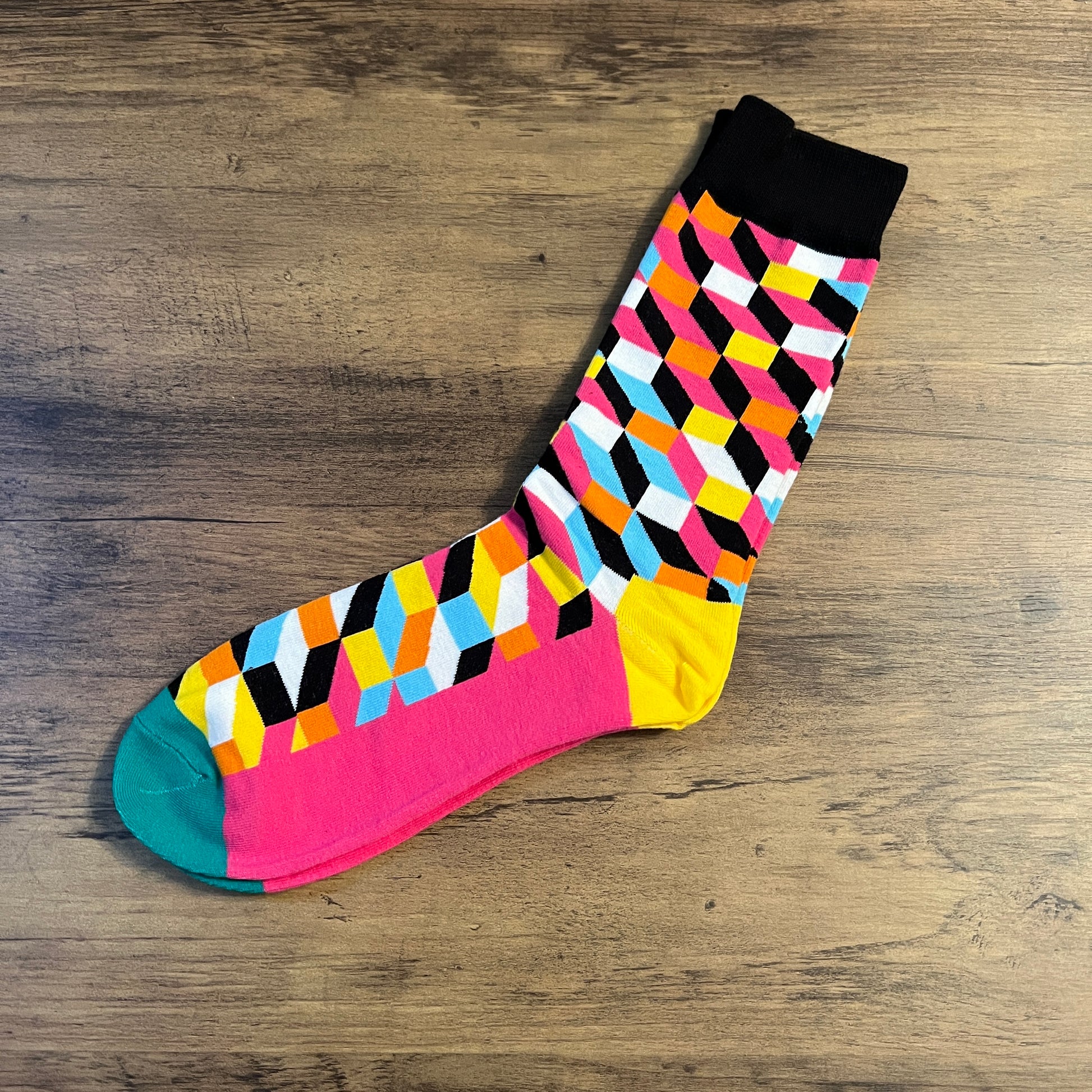 Tasker & Shaw | Luxury Menswear | Bold Colours Geometric Shapes Socks