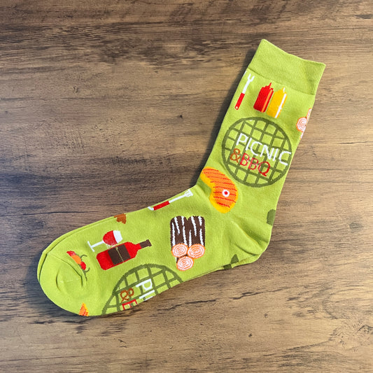 Tasker & Shaw | Luxury Menswear | Green "BBQ" socks