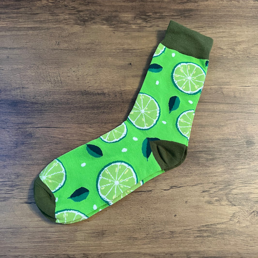 Tasker & Shaw | Luxury Menswear | Green "slices of lime" sock