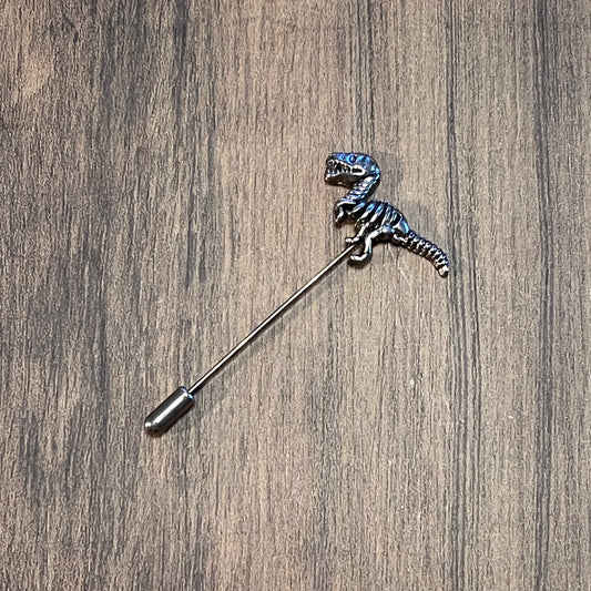 Tasker & Shaw | Luxury Menswear | Silver dinosaur lapel pin