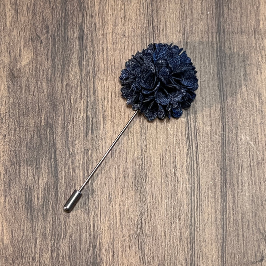 Tasker & Shaw | Luxury Menswear | Black Flowe Lapel Pin