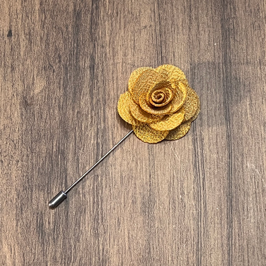 Tasker & Shaw | Luxury Menswear | Golden flower lapel pin
