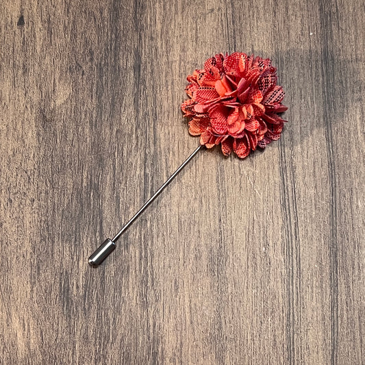 Tasker & Shaw | Luxury Menswear | Orange flower buttonaire lapel pin