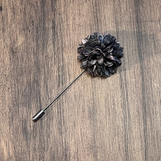 Tasker & Shaw | Luxury Menswear | Silver flower buttonaire lapel pin