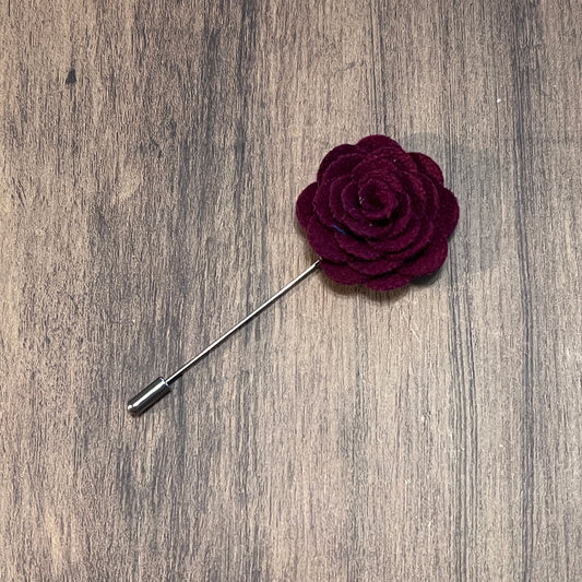 Tasker & Shaw | Luxury Menswear | Burgundy Rose Lapel Pin