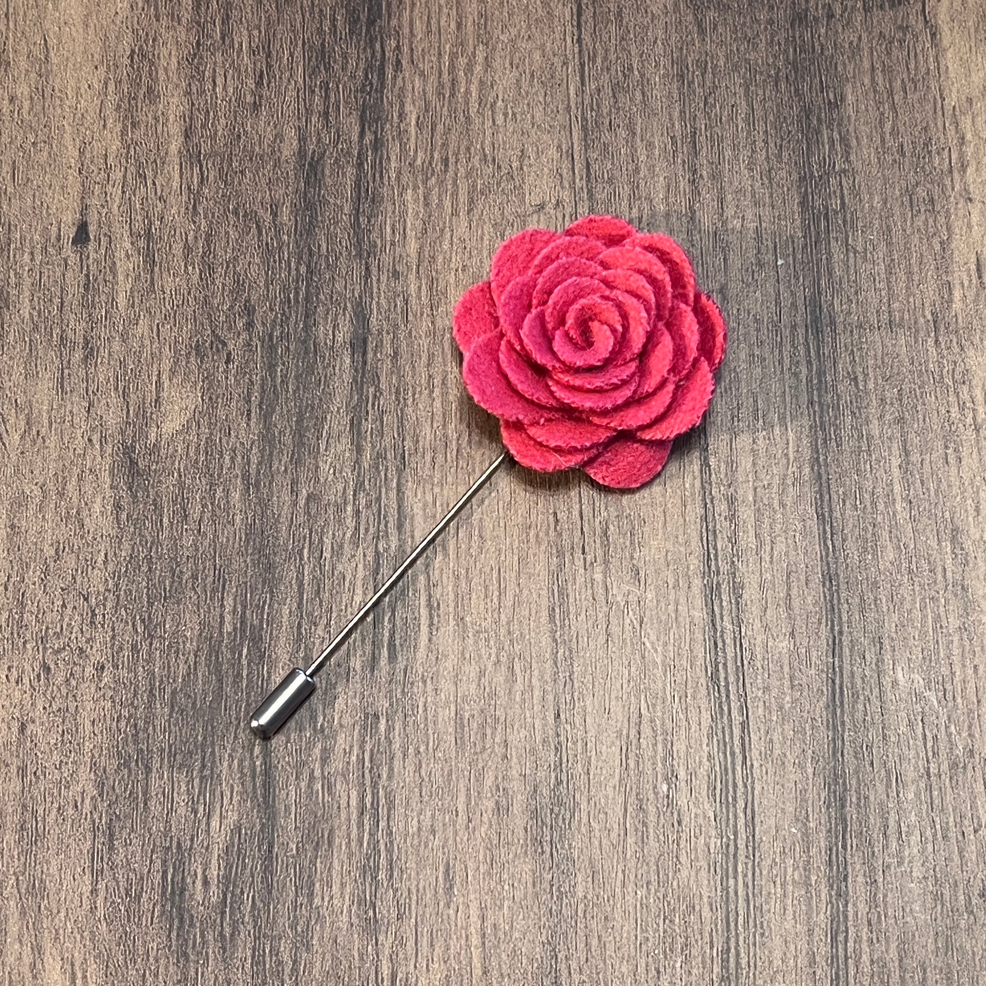 Tasker & Shaw | Luxury Menswear | Hot pink rose lapel pin