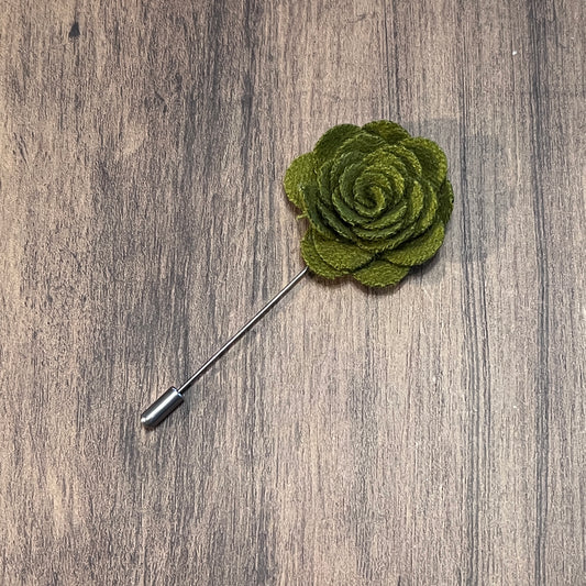 Tasker & Shaw | Luxury Menswear | Green rose lapel pin