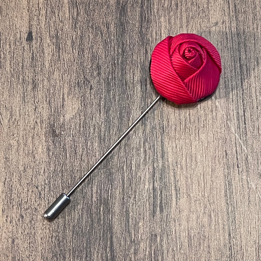 Tasker & Shaw | Luxury Menswear | Red textured rosebud boutonniere