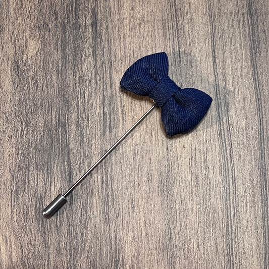 Tasker & Shaw | Luxury Menswear | Navy bow tie lapel pin