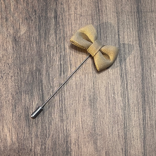 Tasker & Shaw | Luxury Menswear | Gold bow tie lapel pin