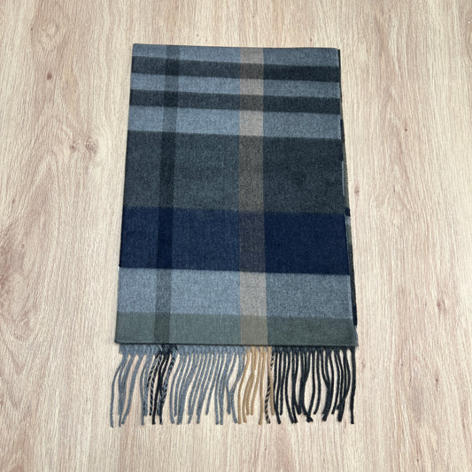 Tasker & Shaw | Luxury Menswear | Cashmere blend scarf - Sage Modern Plaid