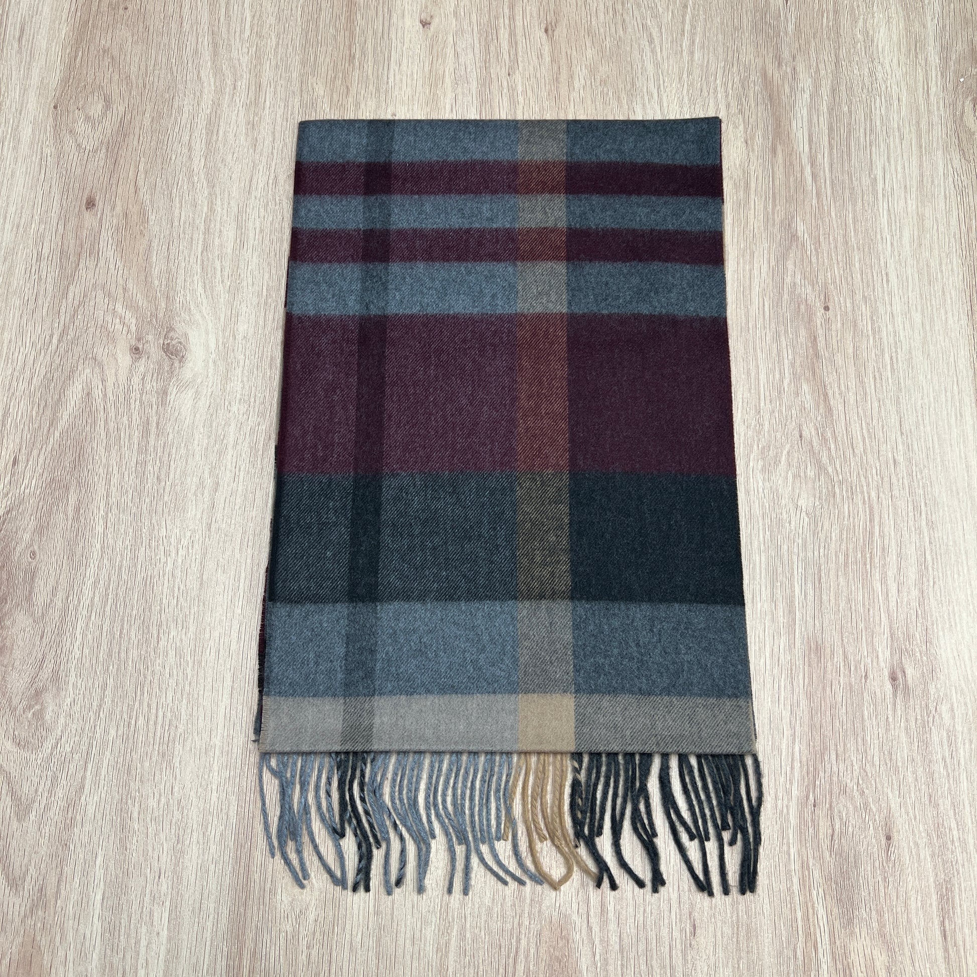 Tasker & Shaw | Luxury Menswear | Cashmere blend scarf - Red Modern Plaid