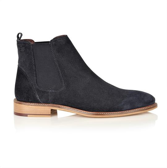 Tasker & Shaw | Luxury Menswear | Suede Chelsea Boot: Navy