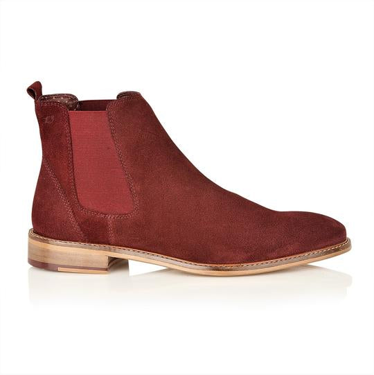 Tasker & Shaw | Luxury Menswear | Suede Chelsea Boot: Bordo